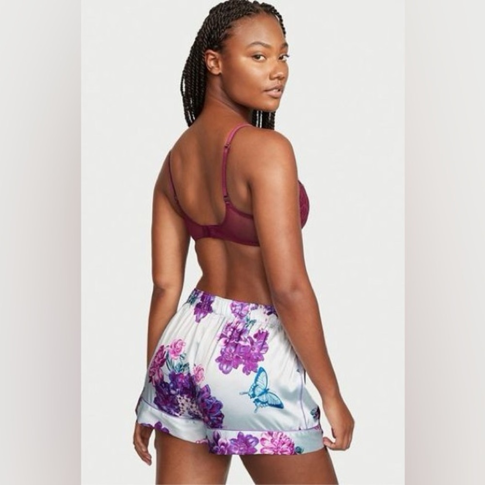 Victoria’s Secret ballad blue floral satin shorts
